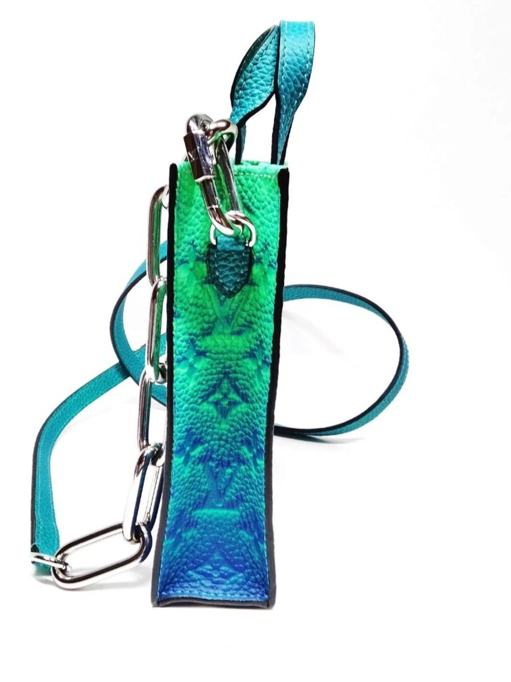 Authentic Louis Vuitton Onthego Mini Blue Green Empreinte Leather Chain Tote Bag - Picture 4 of 16